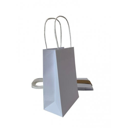 Party Bag Paper 215x130x80mm White Pack 5