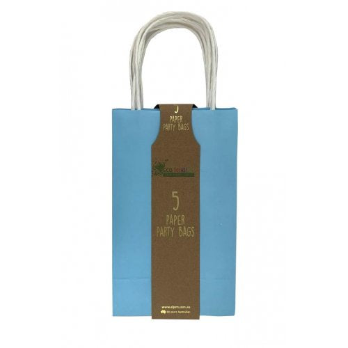 Party Bag Paper 215x130x80mm Pastel Blue Pack 5