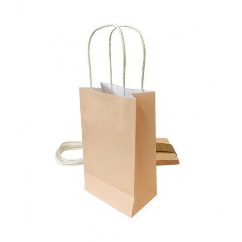 Party Bag Paper 215x130x80mm Pastel Peach Pack 5