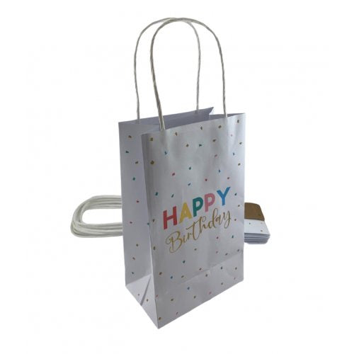 Party Bag Paper 215x130x80mm Happy Birthday Pack 5