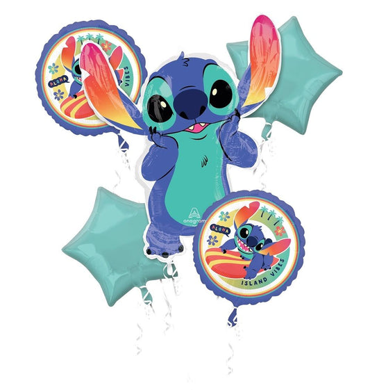 Anagram Licensed Balloon Bouquet Kit Stitch Pack of 5