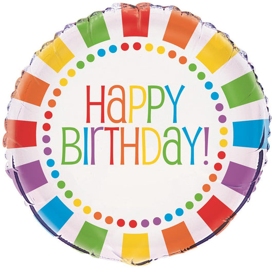 Rainbow Birthday 45cm (18") Foil Balloon