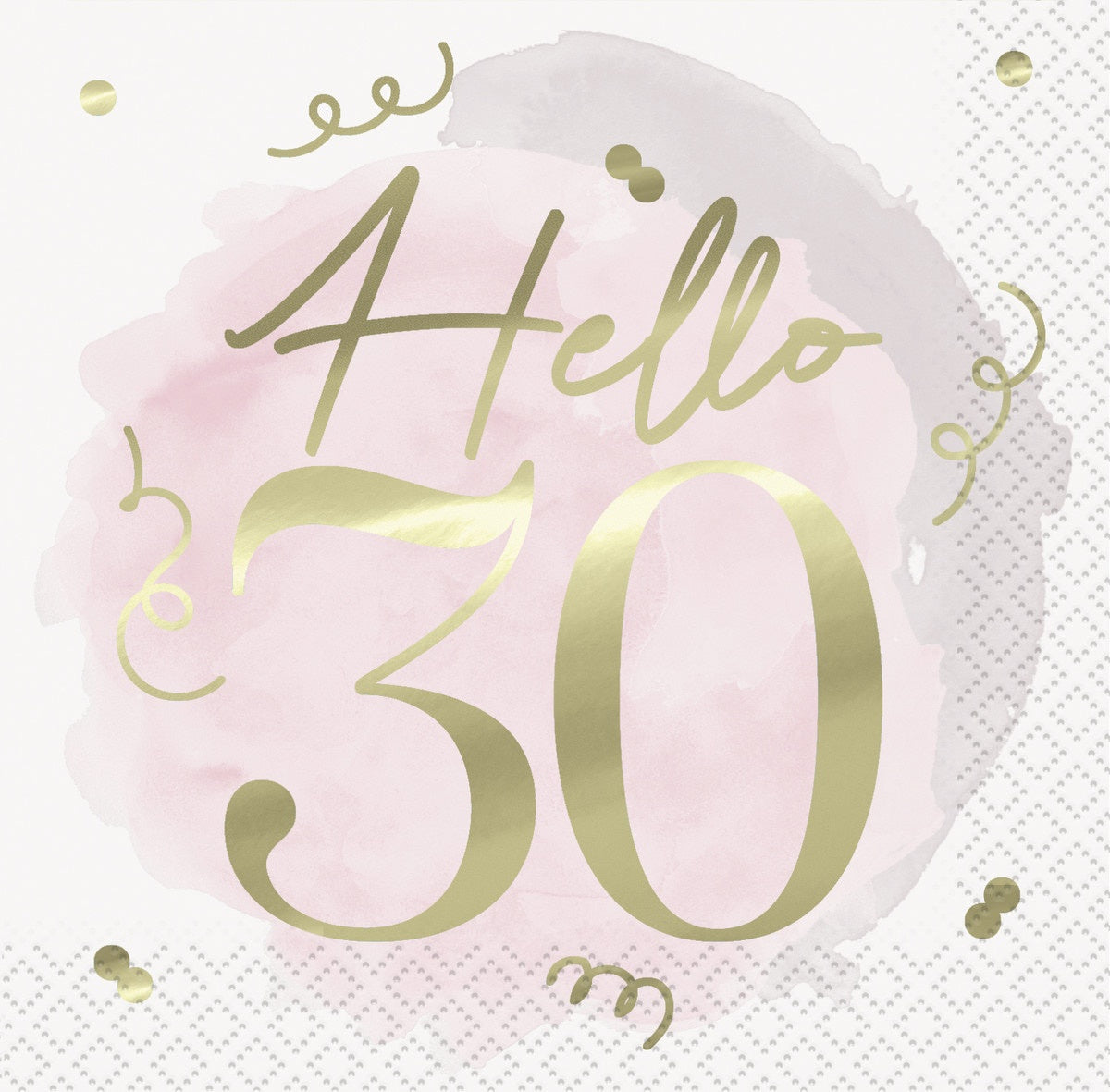 Blush Hello 30 Foil Stamped Luncheon Napkins 33cm 16 Pack