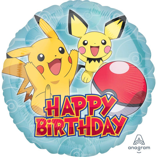 Foil Balloon 45cm Pokemon Happy Birthday
