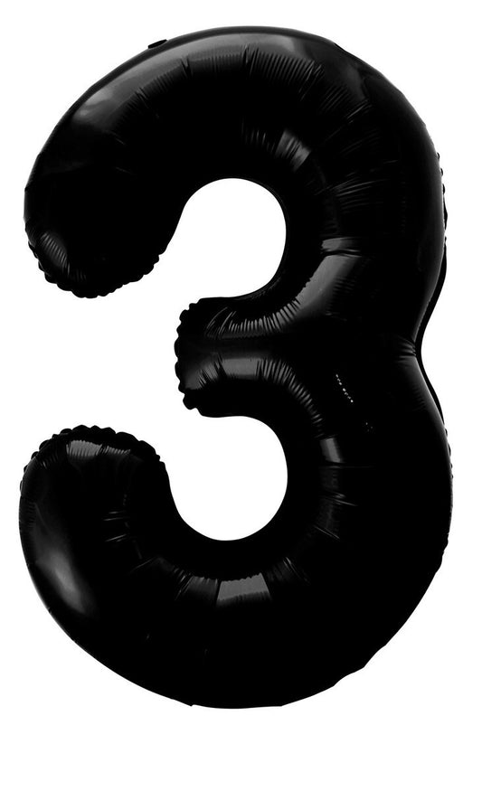 Large Foil Number Balloon 34"(86cm) Black 3
