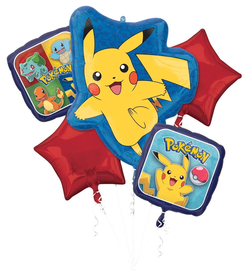 Pokémon Foil Balloon Bouquet Kit – 5 Pack