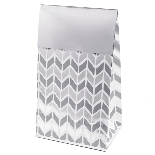 TREAT BAG GEO MET SILVER PACK OF 8