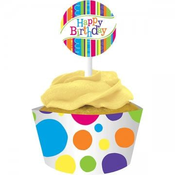 Cupcake Wrappers Birthday Pack Of 12
