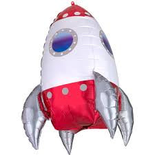LARGE FOIL SUPERSHAPE BALLOON 29" ULTRASHAPE ROCKET SHIP