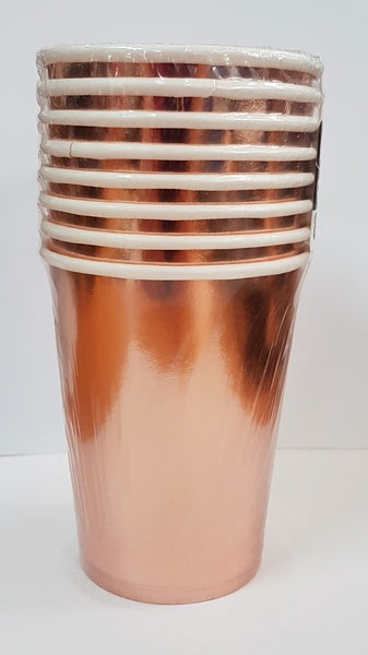Rose Gold Foil Cups 9oz Pack Of 8