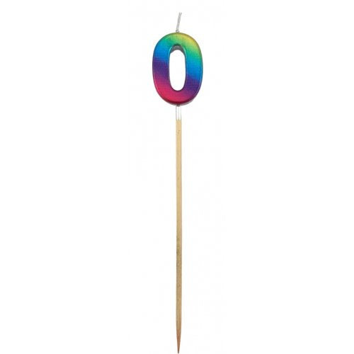 Rainbow Metallic Long Stick Candle #0