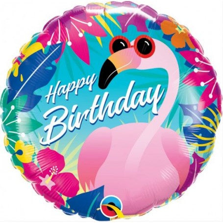 Foil Balloon 18"(45cm) Birthday Tropical Flamingo