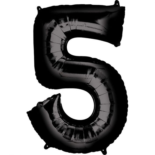 LARGE FOIL NUMBER BALLOON 34"(86CM) BLACK 5