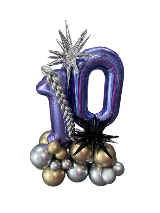 Double Number Organic Balloon Arrangement #102