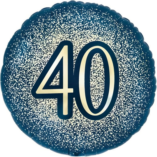 18 inch Metallic Glitter Navy Gold 40 Pack 1
