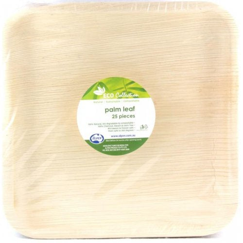 Eco Friendly Wooden Square Plates 10" Pack Of 25