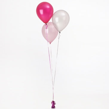 Bunch Of 3 Helium Balloons Perfect Pink Table Centerpiece