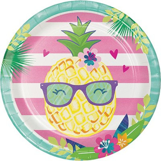 Pineapple And Friends Paper Plates 22cm Pack Of 8