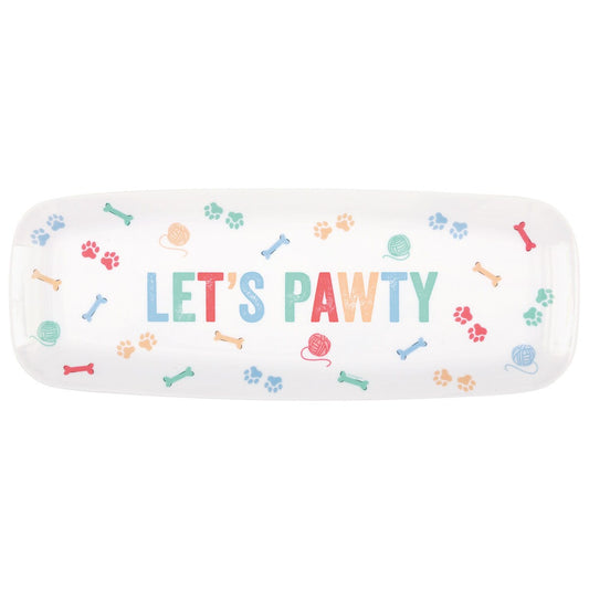 Pawty Animal "Let's Pawty" Reusable Plastic Serving Tray 15.8cm W x 43.8cm L (6.25" x 17.25")