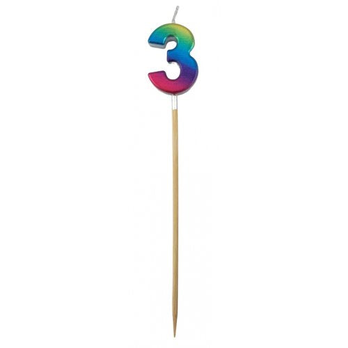 Rainbow Metallic Long Stick Candle #3