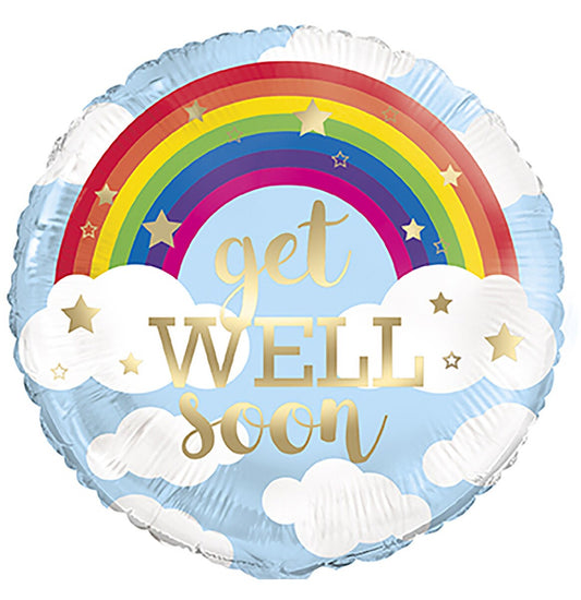 Rainbow Get Well Soon 45cm (18") Foil Balloon
