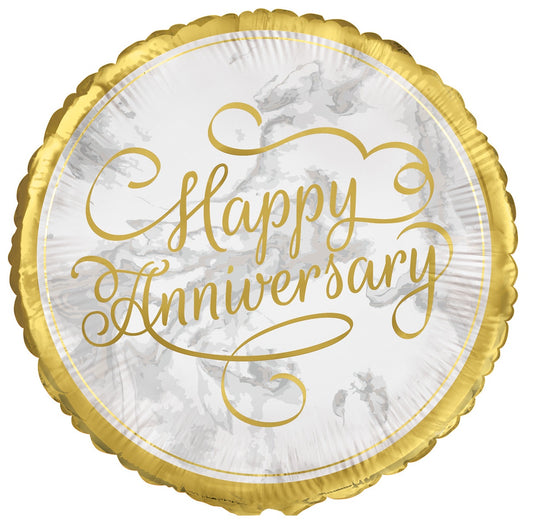Gold Happy Anniversary 45cm (18") Foil Balloon
