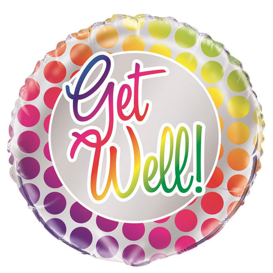Rainbow Get Well 45cm (18") Foil Balloon