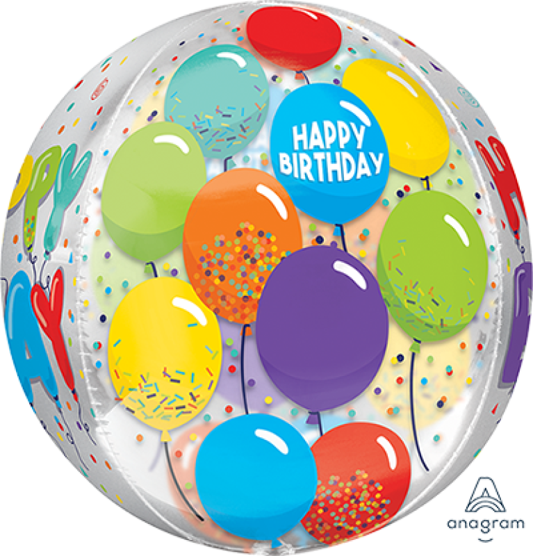 Orbz Happy Birthday Celebration Clear
