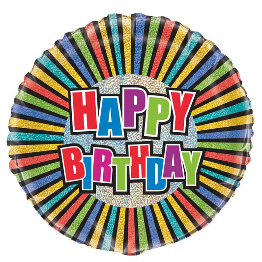 Birthday Colours 45cm (18") Foil Prismatic Balloons