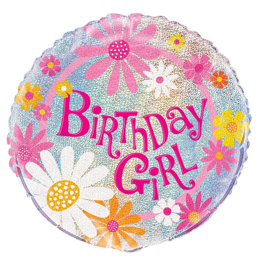 Birthday Girl 45cm (18") Foil Prismatic Balloons