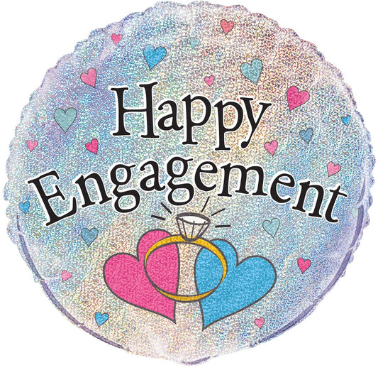 Happy Engagement 45cm (18") Foil Prismatic Balloons