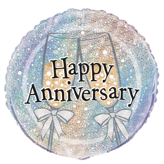 Happy Anniversary 45cm (18") Foil Prismatic Balloons