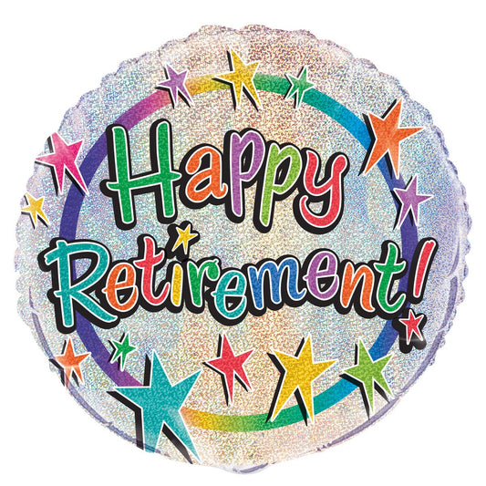 Happy Retirement 45cm (18") Foil Prismatic Balloons