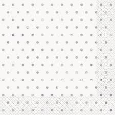 Silver Foil Dots Lunch Napkins Pack Of 16