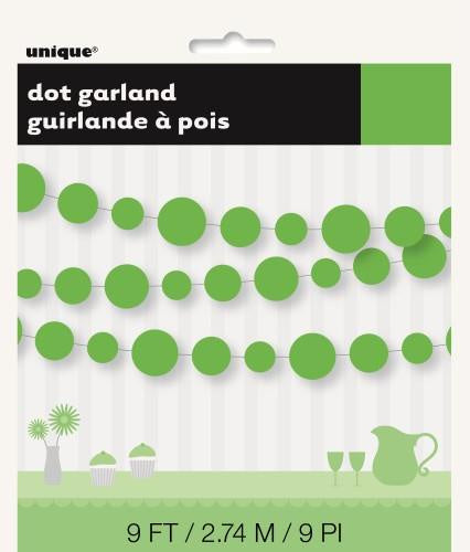 Dots Lime Green Paper Garland