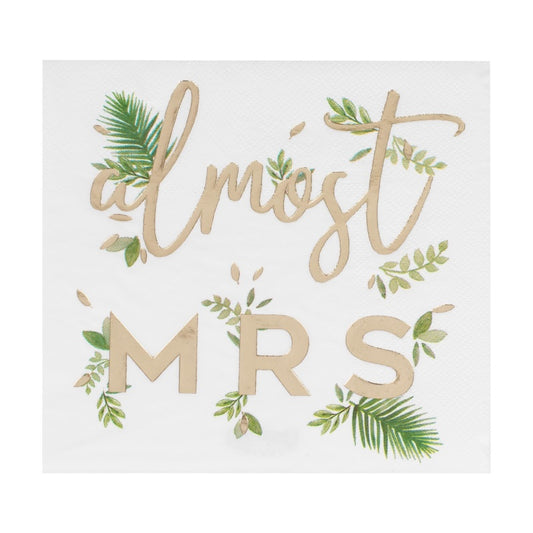 Botanical Hen Party Gold Foiled 'Bridal Shower' Napkins