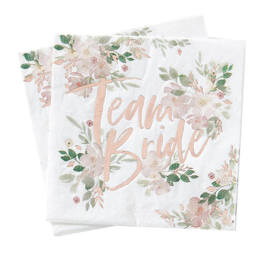 Floral Hen Party Team Bride Napkins