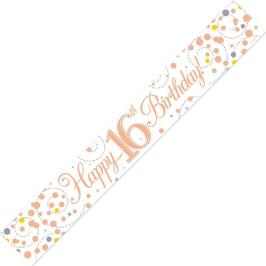 Sparkling Fizz Rose Gold Banner 2.7m 16th