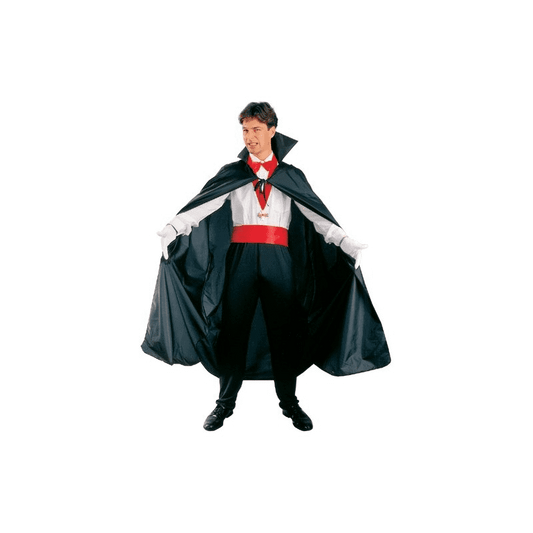 ADULT BLACK DRACULA COLLAR FABRIC CAPE 56"