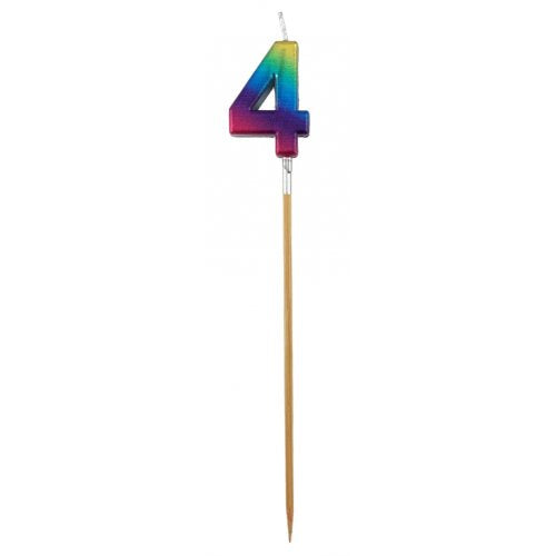 Rainbow Metallic Long Stick Candle #4