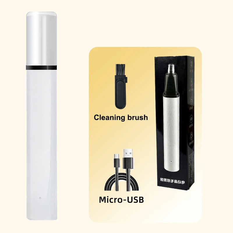 USB Rechargeable Nose & Ear Hair Trimmer for Men, Portable Mini Compact Design with Fast Charge, Electric Grooming Kit