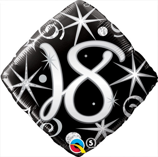 FOIL BALLOON 18"(45CM) 18th Birthday Elegant Sparkle & Swirls