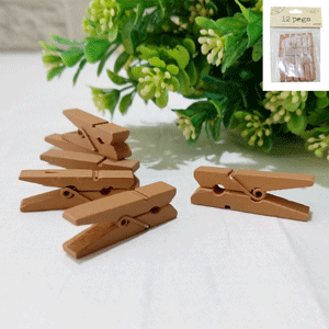 Kraft Pegs Cloth Pins Pack Of 12