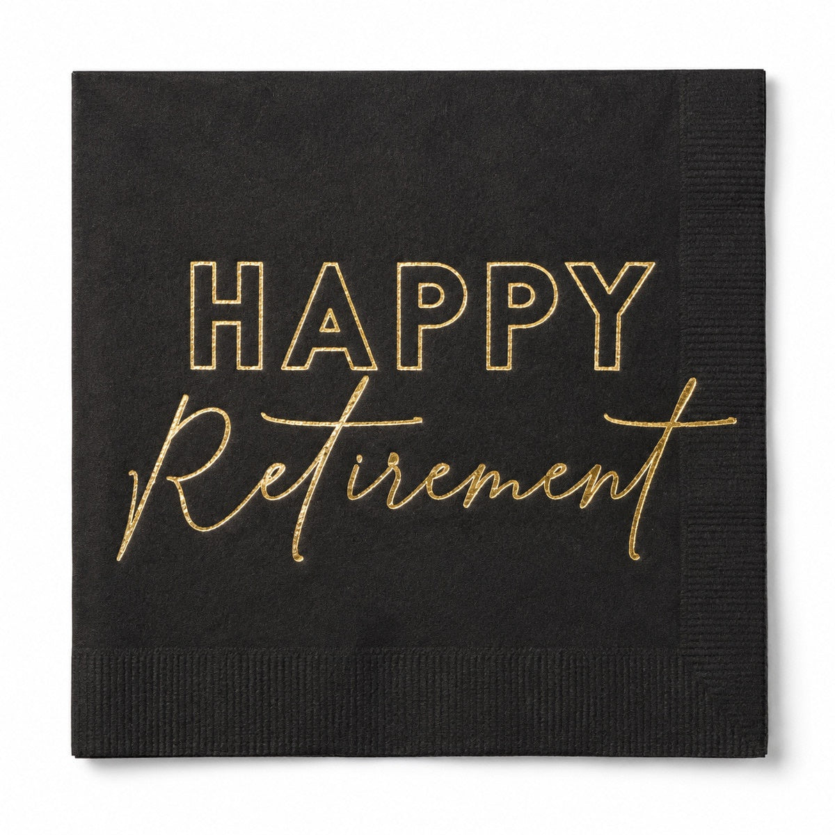 Happy Retirement Foil Luncheon Napkins 33cm – 16 Pack