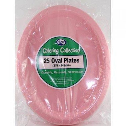 Oval Plates Light Pink Pack Of 20