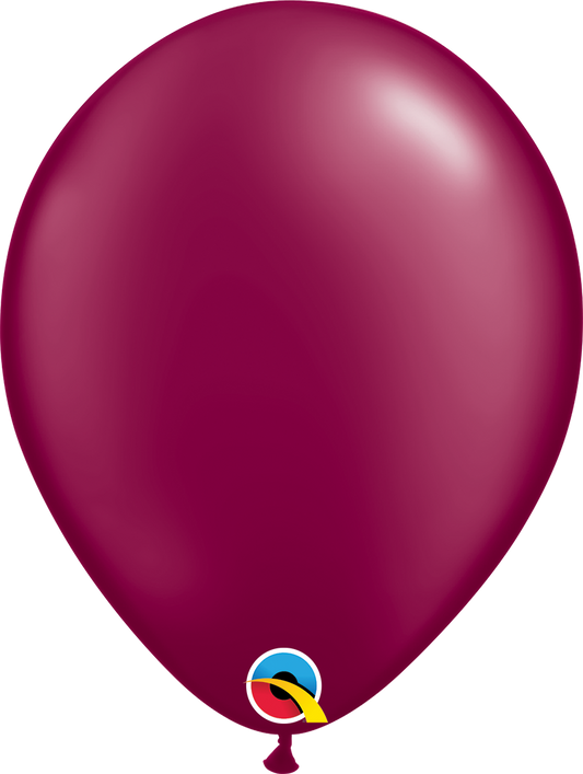 11" Helium Quality Metallic Latex Balloons Burgundy Pack Of 100