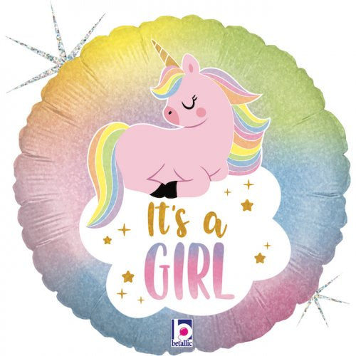 Pastel Unicorn Baby 18" Round P1