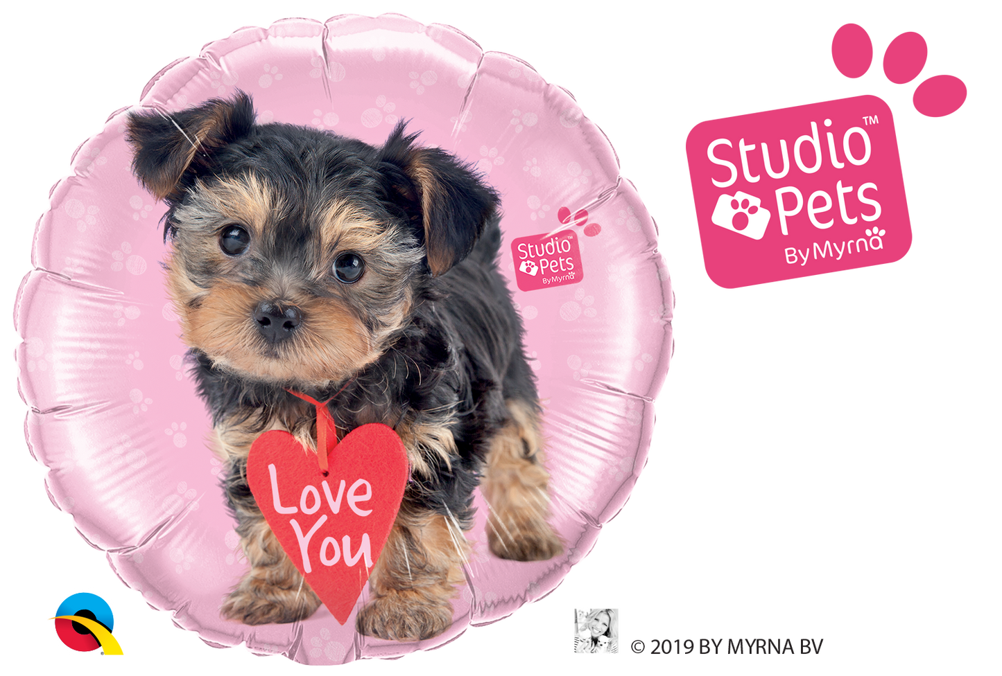 Studio Pets - Love You Terrier Round Foil Balloon 18"