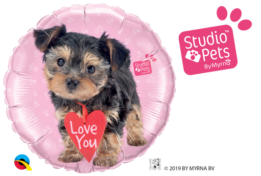 Studio Pets - Love You Terrier Round Foil Balloon 18"