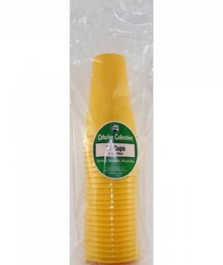 Plastic Cups Yellow Pack of 20